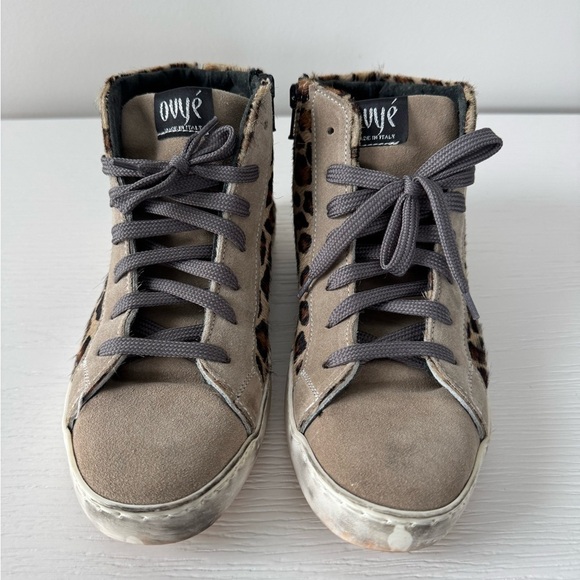 Ovye Leopard Print High-Top Sneakers - Picture 2 of 6